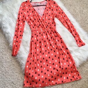 5 for $25 / Old Navy Coral LS Sailboat Wrap Dress